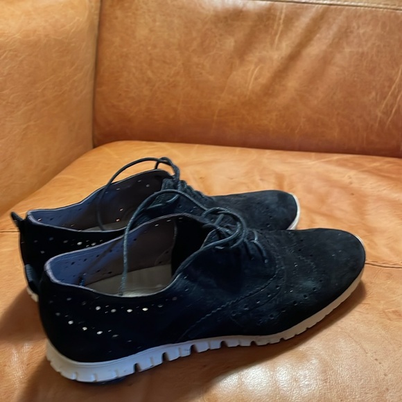 Cole Haan Black soft suede “Zero Grand” Wingtips - Picture 2 of 5